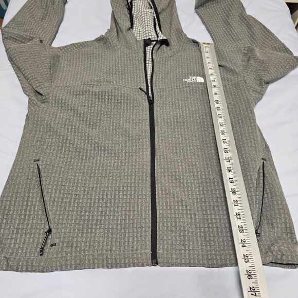 The North Face Tekware Grid Hoodie Men Size L Gray Full Zip - Picture 6 of 16